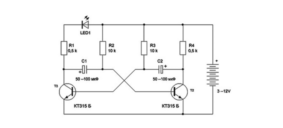 Как сделать мигающий диод | InTime